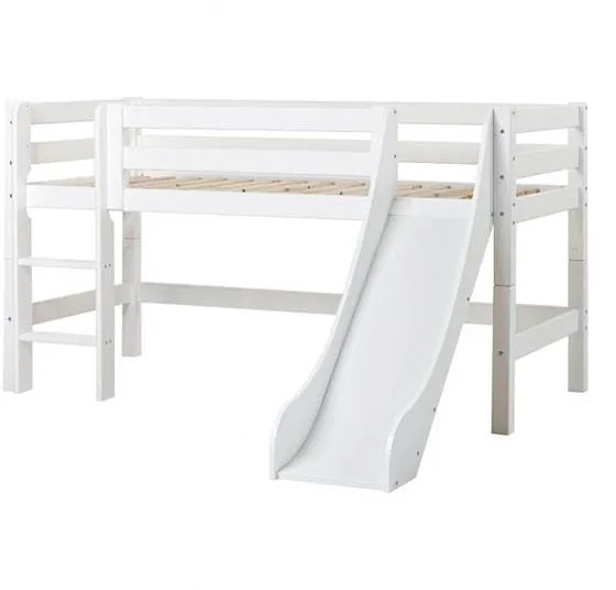 Hoppekids ECO Luxury halvhøj seng med rutsjebane og stig - 120x1200