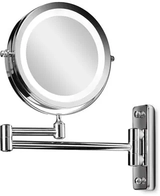 Gillian Jones LED Wall mirror in silver x 10 magnifying